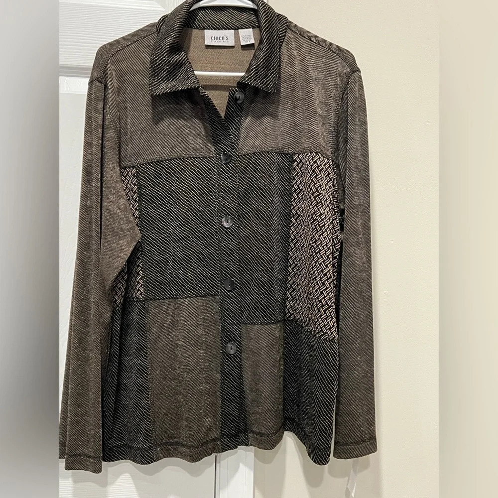 Chico's Jackets & Coats | Chico's Travelers Size 2 (large ) Brown...